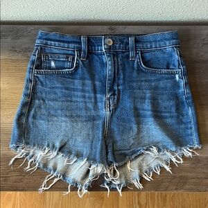 L'AGENCE Blue Jean Shorts with Distressed Hem Size 25